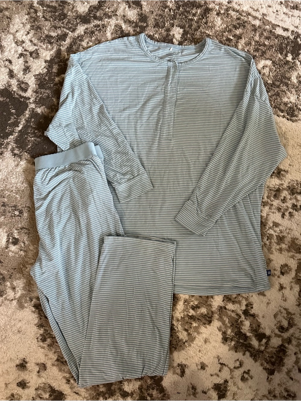 Magnetic Me Light Blue and White Striped Top